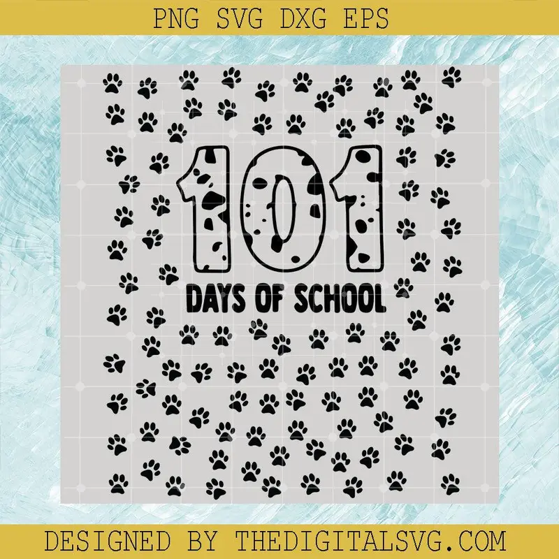 101 Days Of School Svg, Back To School Svg, Dalmatian Svg, Preschool Svg 1