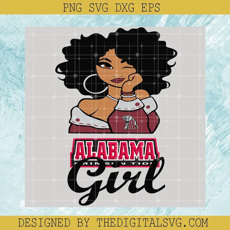 Alabama Crimson Tide Girl Svg, Girl Sport Svg, Girl Ncaa Sport Svg 1