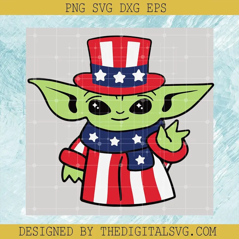 American Flag Baby Yoda Svg, Disney Svg, Baby Yoda Svg 1