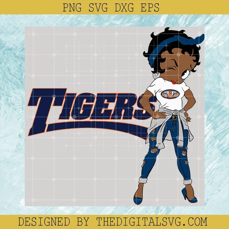 Auburn Tigers Black Girl Svg, Tigers Girl Sport Svg, Sport Lovers Svg 1