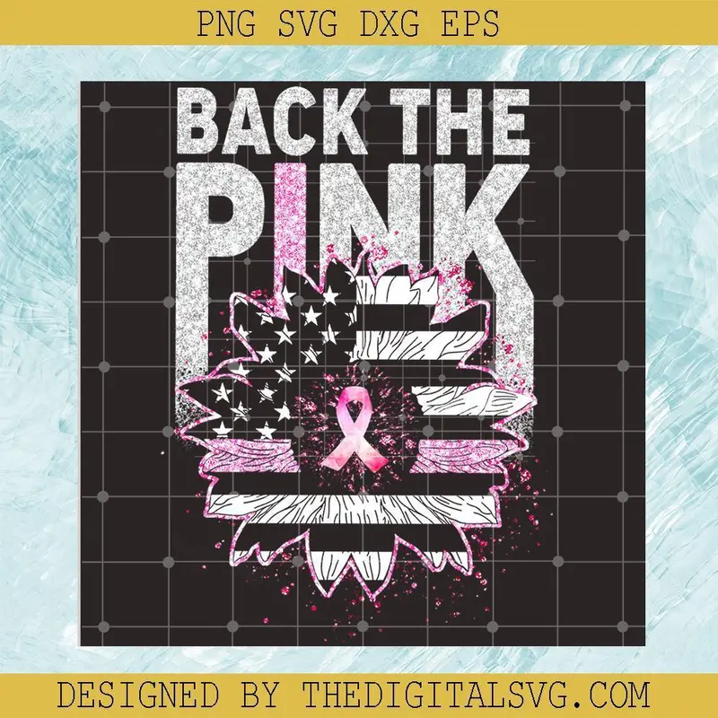 #Back The Pink Breast Cancer Png, Pink Ribbon Png, Usa Flag Sunflower Png, Cancer Png 1