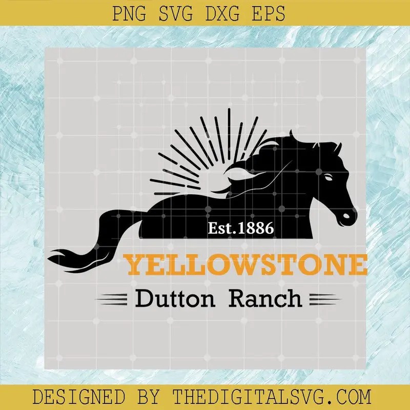 Black Horse Est 1886 Yellowstone Dutton Ranch Svg, Yellowstone Svg, Dutton Ranch Svg 1