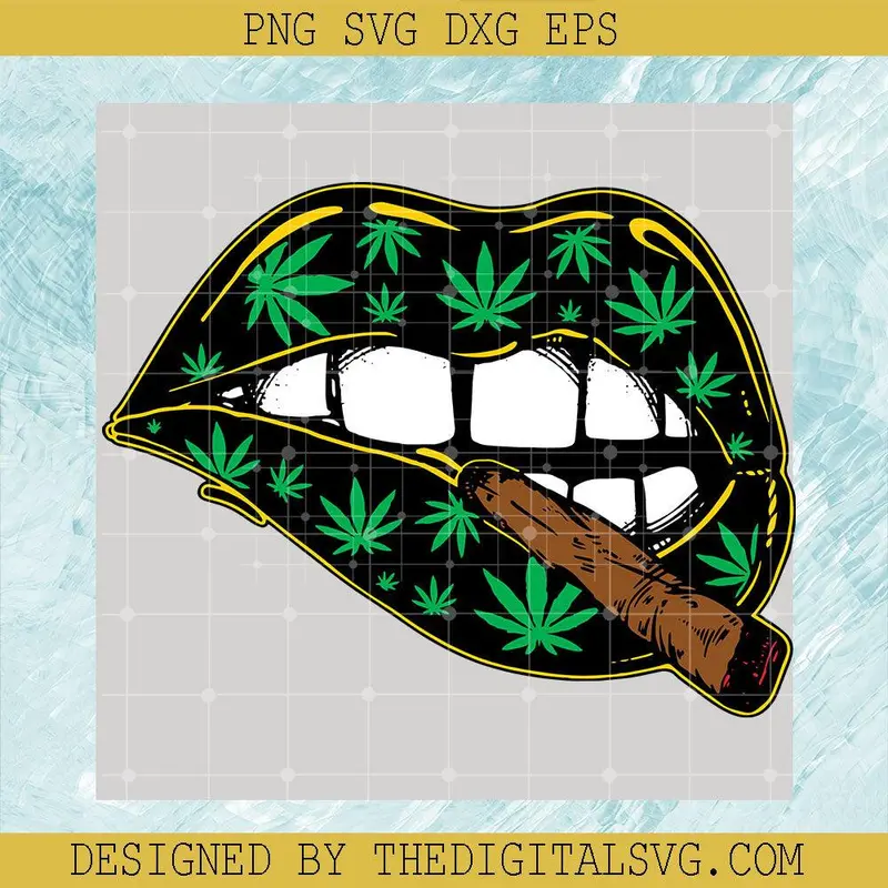 Cannabis Green Leaf Seamless Pattern Svg, Lips Are So Cute Svg, Cigar Svg 1