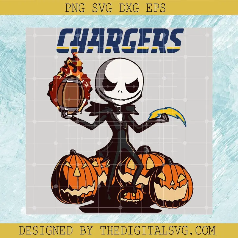 Chargers Svg, Jack Skellington Svg, Halloween Svg 1