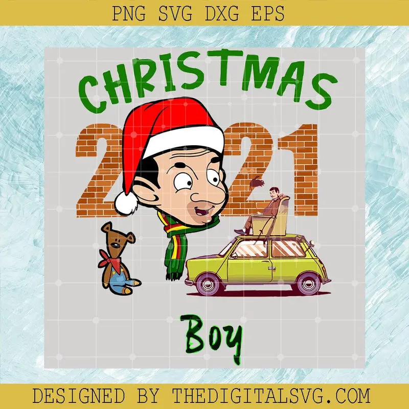 Christmas Boy Santa Hat Svg, Merry Christmas Svg, 2021 Merry Christmas Svg, Car By Mr Bean Svg 1