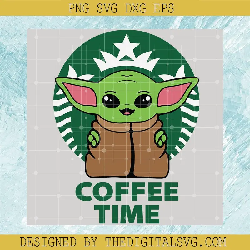 Coffee Time Svg, Baby Yoda Svg, Yoda Star Wars Svg 1