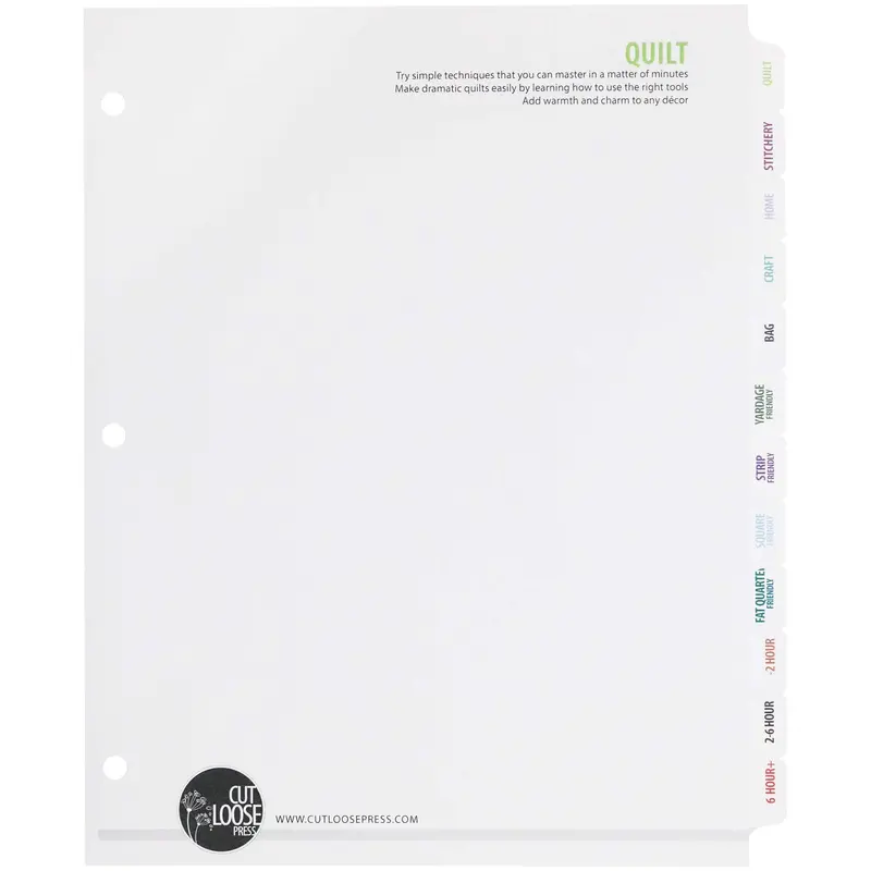 Cut Loose Press Pattern Binder Tabs 1