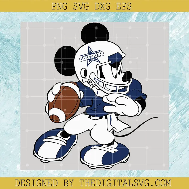 Dallas Cowboys Football Mickey Svg, Mickey Mouse Cowboys Nfl Svg, Mickey Sport Svg 1