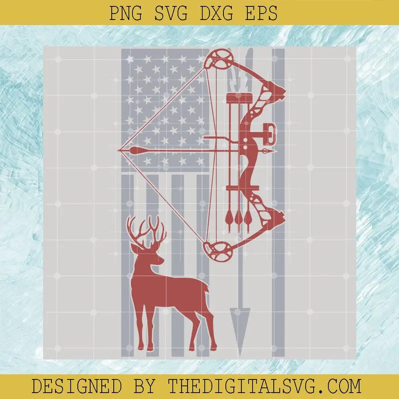 Deer Hunting Svg, Hunting With America Flag Svg, America Flag Svg 1