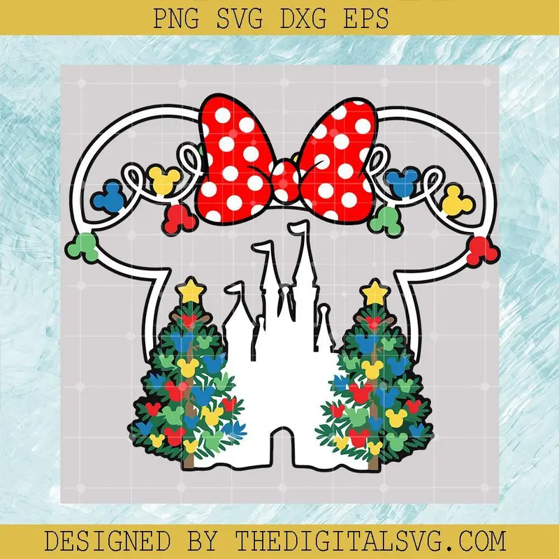 Disney Inspired Merry Christmas Minnie Mouse Svg, Disney Minnie Svg, Christmas Svg, Disney Svg 1