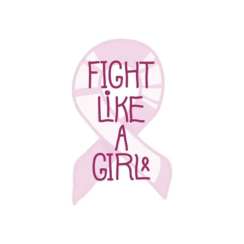 Fight Like A Girl Ribbon Fabric Panel - White 1