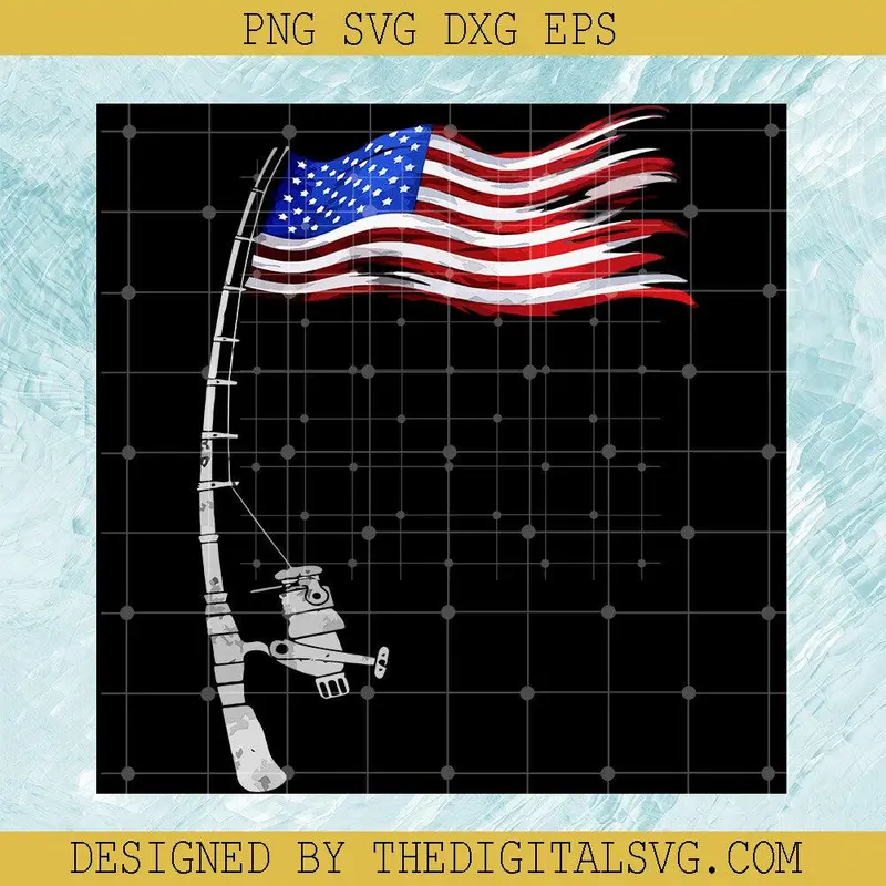 Fishing American Flag Svg, Love Fishing Love American Svg, Fishing Svg, American Svg 1