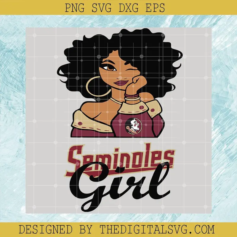 Florida State Seminoles Svg, Girl Ncaa Sport Svg, Black Girl Svg 1