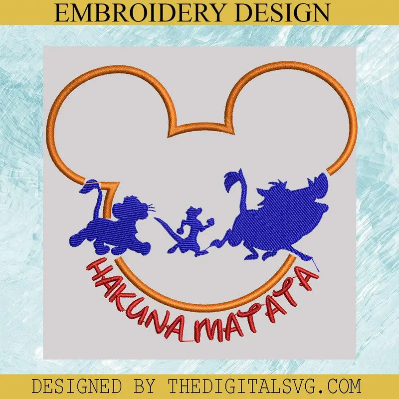 Hakuna Matata Embroidery Design, Disney The Lion King Machine Embroidery Design,Embroidery Design 1