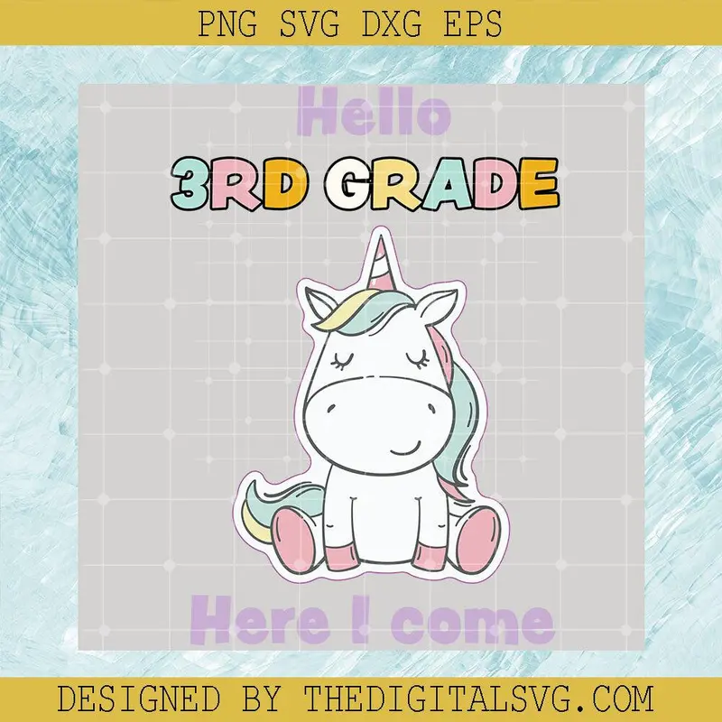 Hello 3Rd Grade Here I Come Svg, Horse Svg, School Svg 1