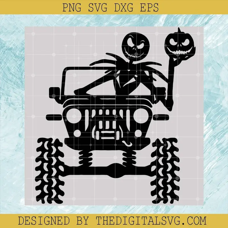 Jack Skeleton On Car Svg, Halloween Svg, The Nightmare Before Christmas Svg 1
