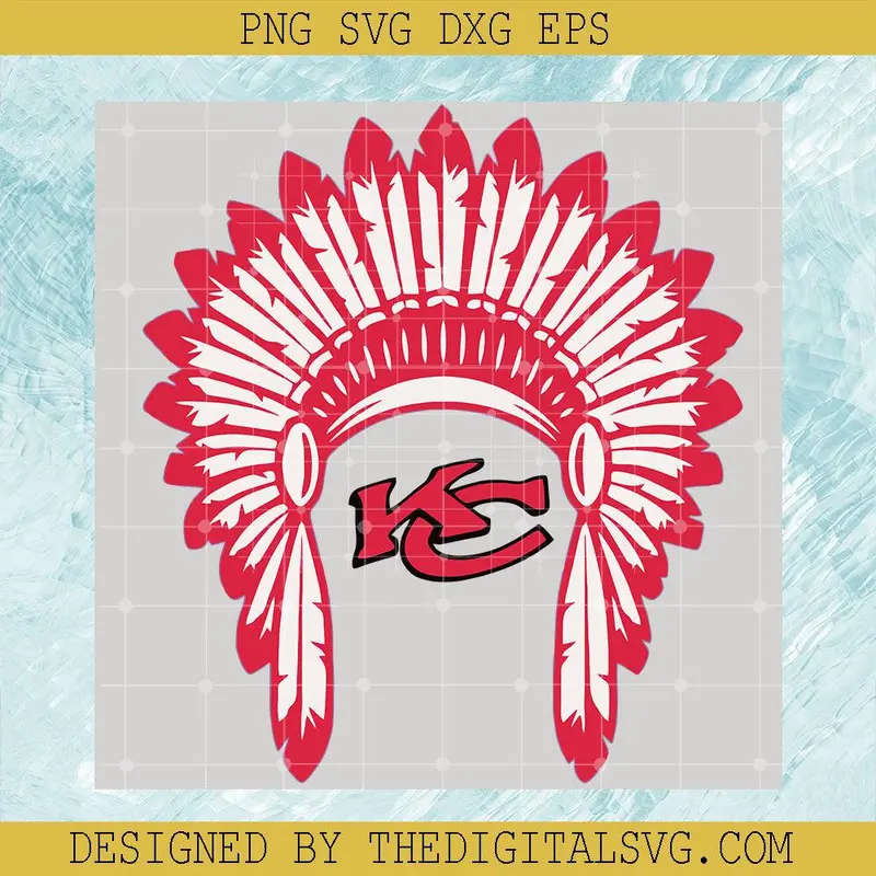 Kc Chiefs Headdress Svg, Native Kc American Svg, Sport Kc Logo Svg 1