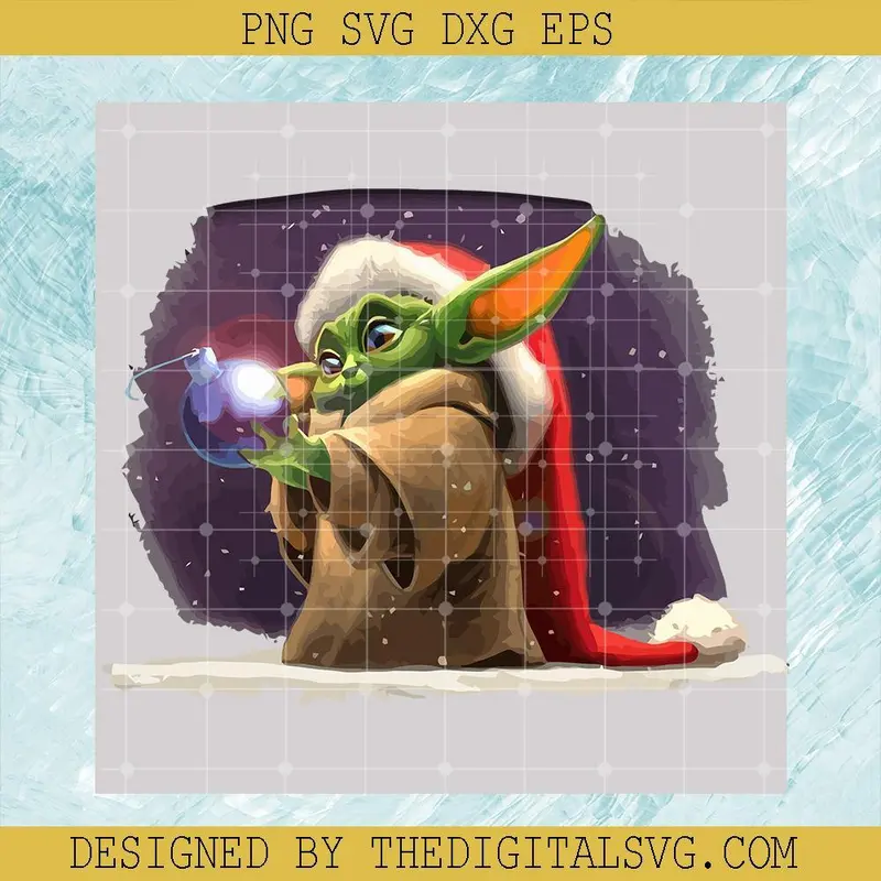 Kids Yoda Christmas Svg, Baby Yoda Santa Svg, Merry Christmas Svg, Baby Yoda Christmas Svg 1