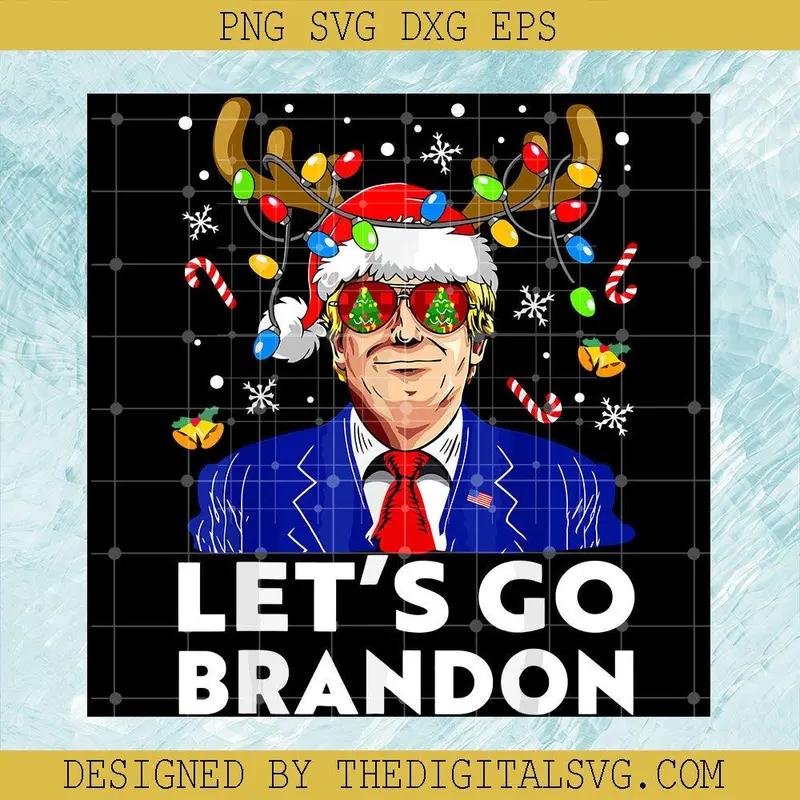Let's Go Brandon Trump Christmas Svg, Santa Trump Svg, Funny Christmas Svg 1