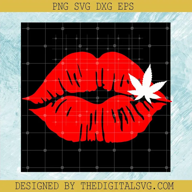 Lips Hearts Are So Beautiful Svg, White Cannabis Svg, Lips Hearts Svg 1