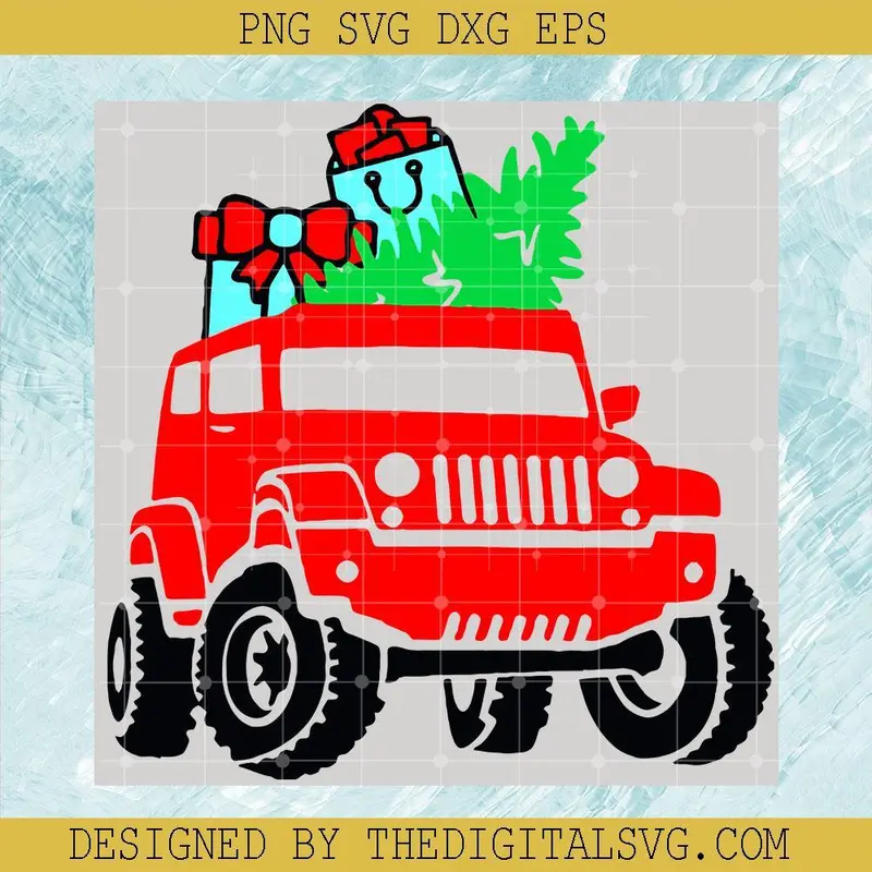 Merry Christmas Truck Svg, Christmas Truck Svg, Christmas Tree Svg 1