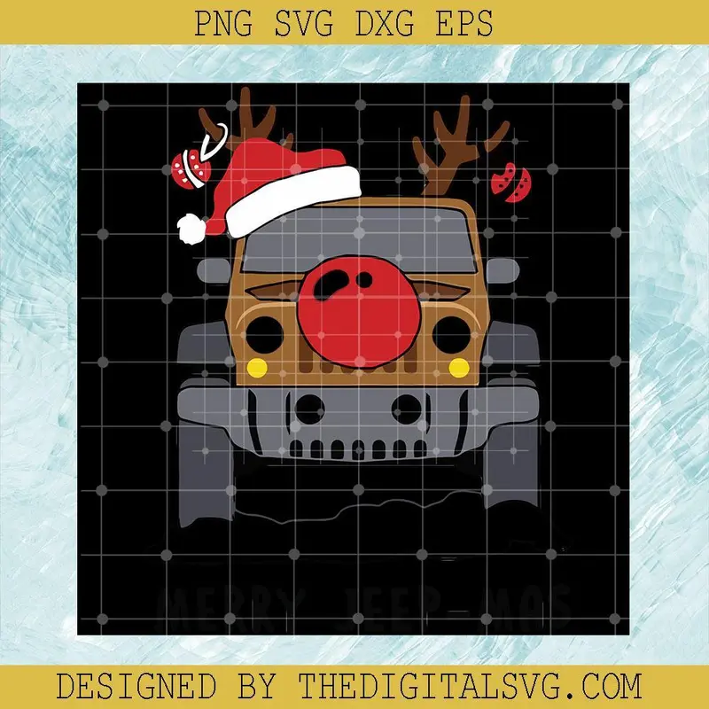 Merry Christmas Truck Svg, Merry Christmas Svg, Truck Santa Hat Svg 1