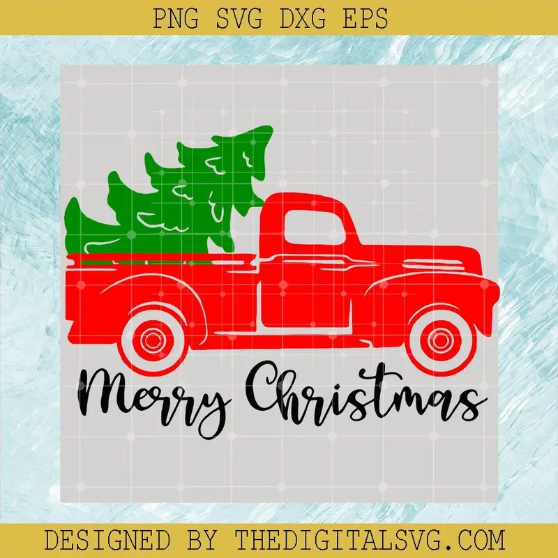 Merry Christmas Truck Svg, Merry Christmas Tree Svg, Merry Christmas Svg 1