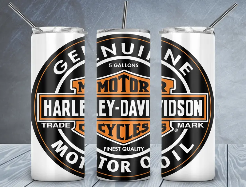 Motor Cycles Tumbler Wrap Png, Harley Davidson 20Oz Skinny Tumbler Design, Sublimation Designs Png File 1