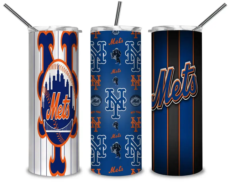 New York Mets Png, Baseball Sport 20Oz Skinny Tumbler Designs Png, Sublimation Designs Png 1
