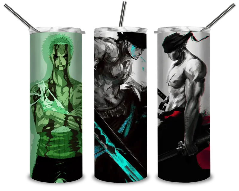 One Piece Zoro Png, Zoro Manga 20Oz Skinny Tumbler Designs Png, Sublimation Designs Png 1