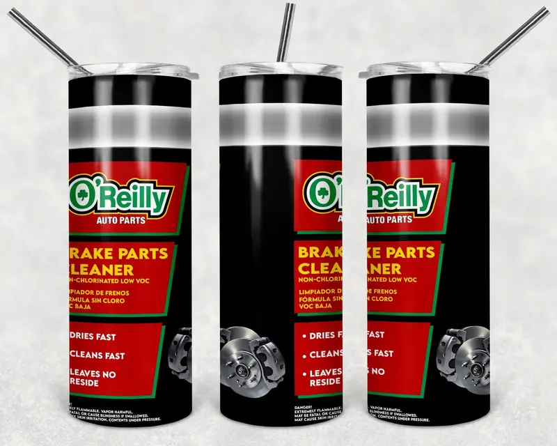 Oreilly Brake Parts Cleaner Car Logo Png, 20Oz Skinny Tumbler Design, Sublimation Designs Png File 1