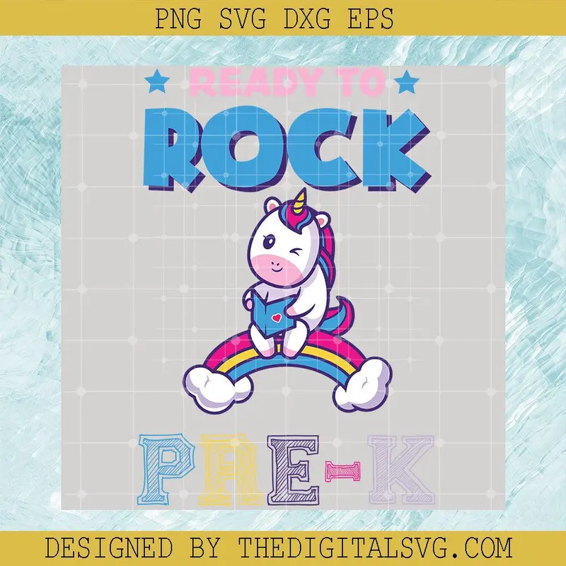 Ready Rock Pre-K Svg, Back To School Svg, Horse Svg, School Svg 1