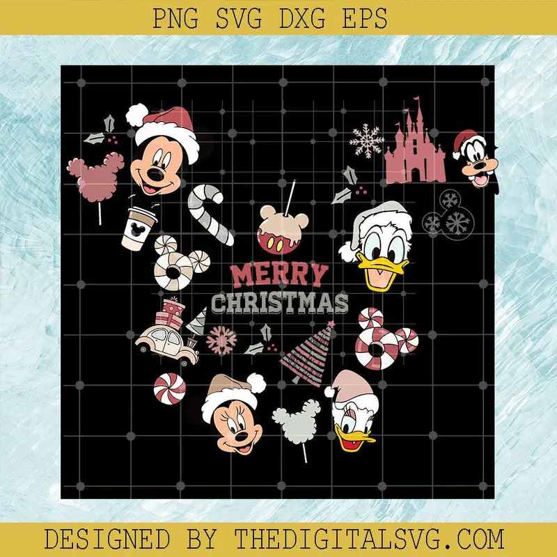 Retro Snacking Merry Christmas Svg, Disney Drink Foods Xmas Svg, Disney Holiday Party Svg 1