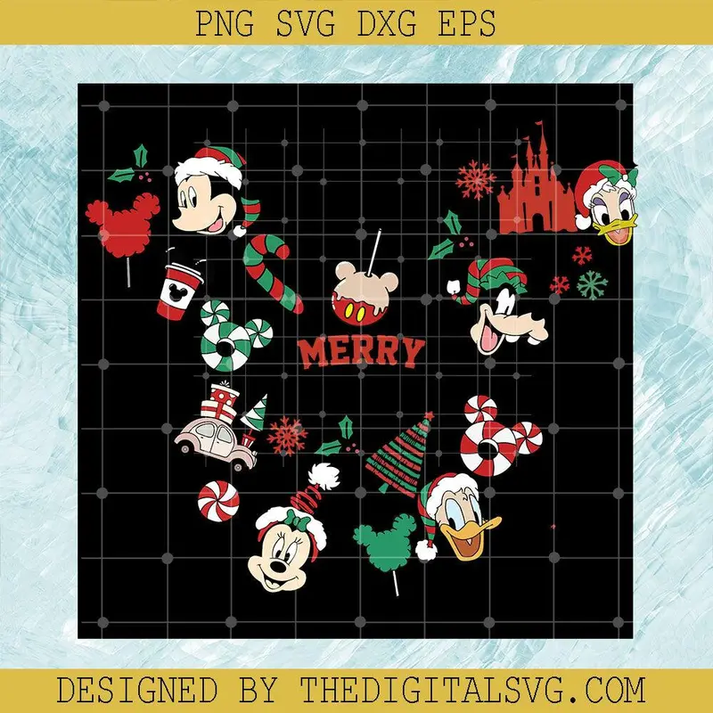 Snacks Disney Merry Christmas Svg, Retro Mickey Head Christmas Svg, Disney Xmas 2022 Christmas Svg 1