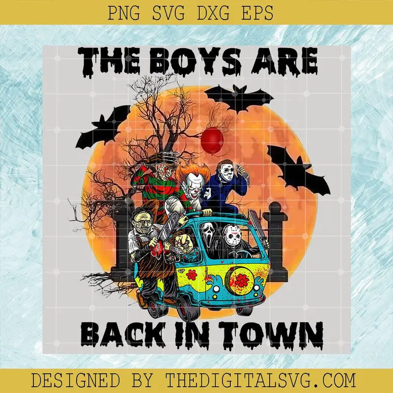 The Boys Are Back In Town Halloween Png, Horror Boys Halloween Png, Friends Horror Halloween Png 1
