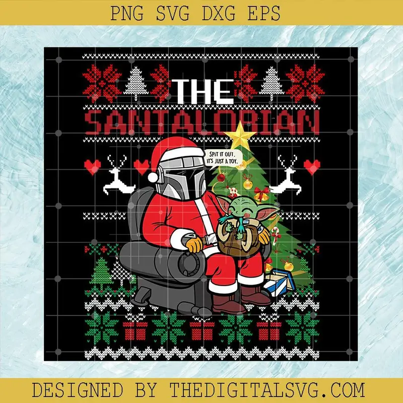 The Santalorian Christmas Star Wars Png, Mandalorian Santa Claus Png, Baby Yoda Png, Christmas Png, Star Wars Png 1