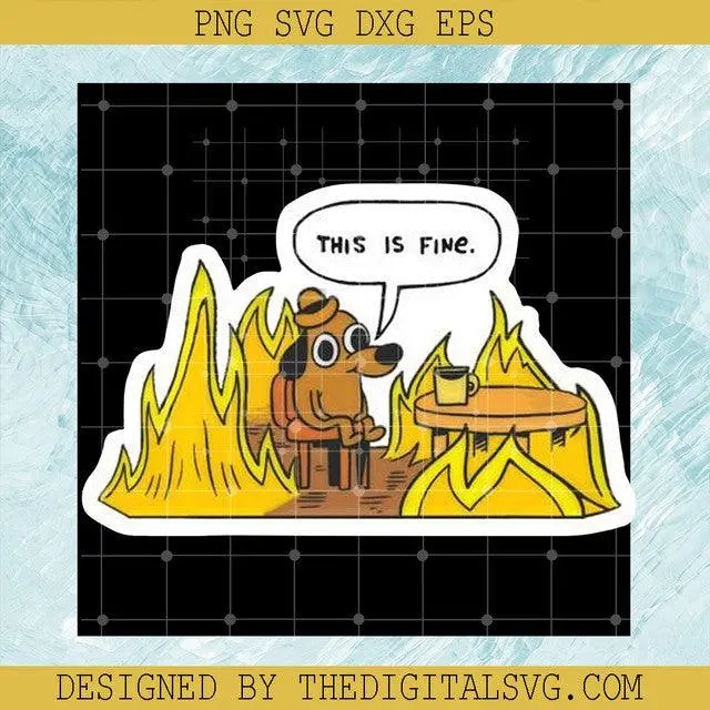 This Is Fine Okay Png, Yellow Dog Png, Yellowstone Animal Png, Camping Dog Png 1