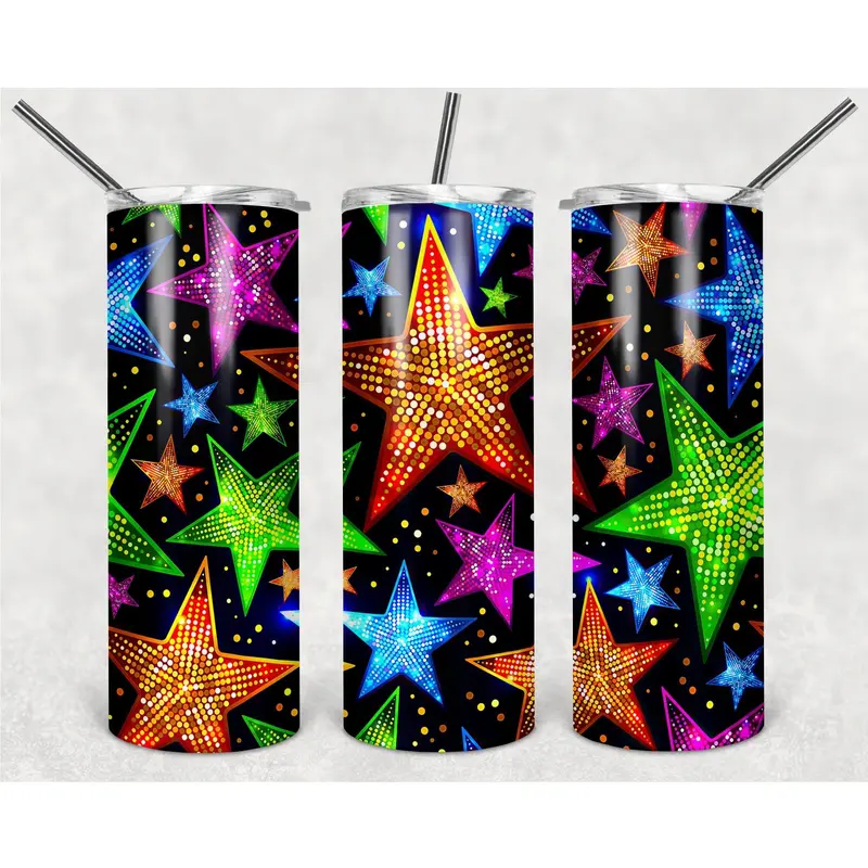 Twinkle Little Starfish Cartoon Png, 20Oz Skinny Tumbler Design, Sublimation Designs Png File, Full Tumbler Wrap Png Digital File 1