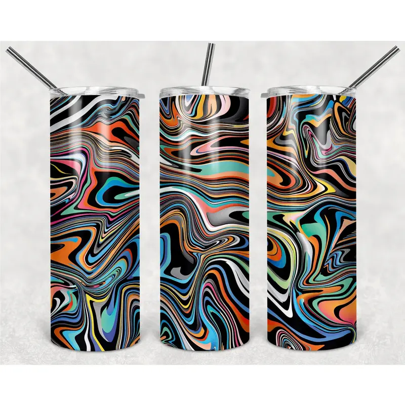Van Gogh Motifs Png, 20Oz Skinny Tumbler Design, Sublimation Designs Png File, Full Tumbler Wrap Png Digital File 1