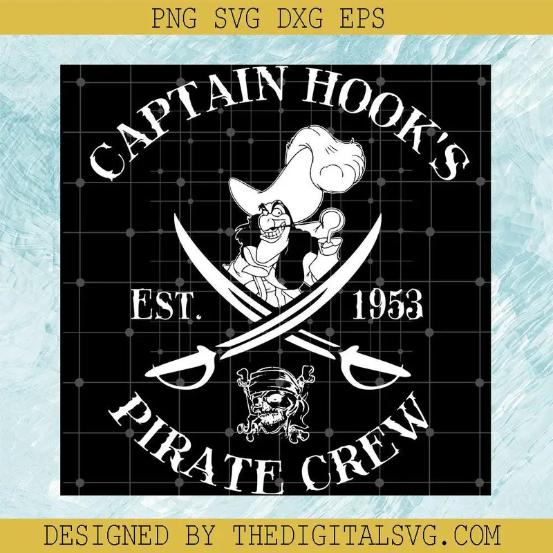 Villain Gang Svg, Pirate Crew Halloween Svg, Captain Hooks Est 1953 Svg 1