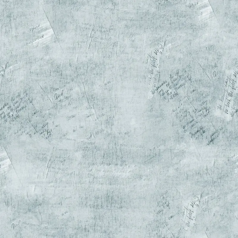 Vintage Script Fabric - Light Washed Blue 1