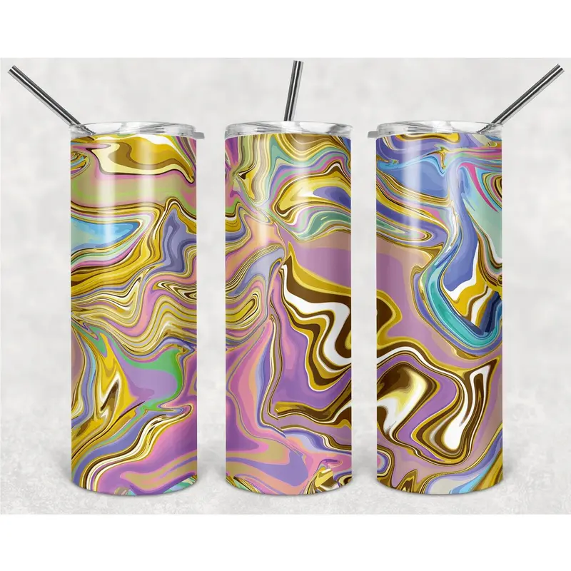 Watercolor Light Splash Pattern Png, 20Oz Skinny Tumbler Design, Sublimation Designs Png File 1