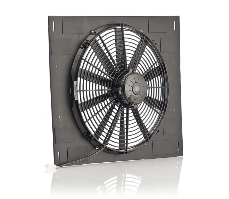 Be Cool 75633 Euro-Style Radiator Shroud – 16" Fan, 22"W × 18"H W/Black Puller Fan 1