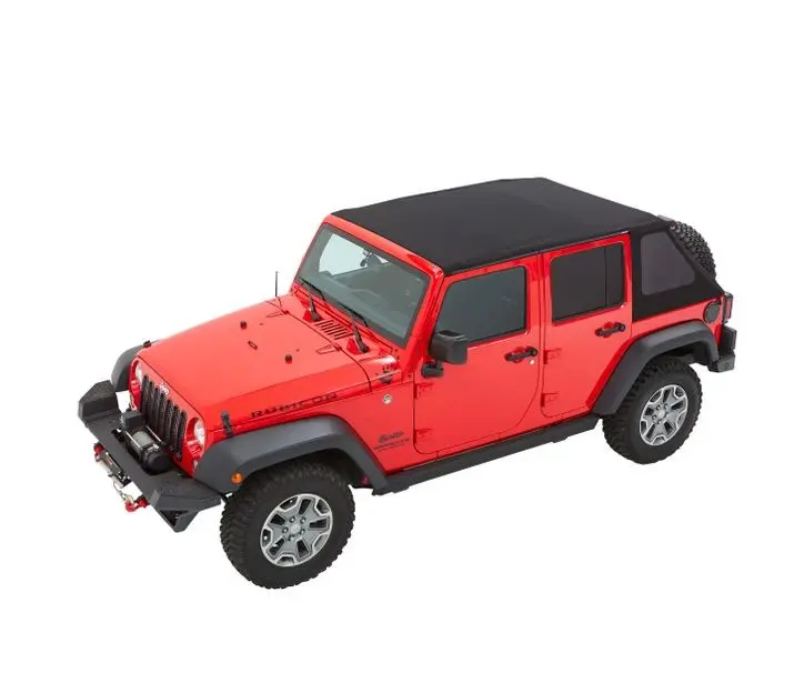Bestop 56853-17 Trektop Soft Top For 2007–2018 Jeep Wrangler Jk 4-Door (Black Twill Fabric) 1