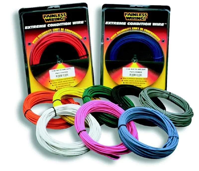 Painless Wiring 70811 Brown 14-Gauge Txl High-Temp Automotive Wire – 50 Foot Spool 1